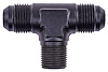 AN to NPT Tee Adapter Fitting [-8 AN Male to -8 AN Male on Run, 3/8 in. NPT Male Center Port, Black] - image 1