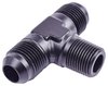 AN to NPT Tee Adapter Fitting [-8 AN Male to -8 AN Male on Run, 3/8 in. NPT Male Center Port, Black] - image 2