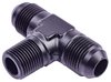 AN to NPT Tee Adapter Fitting [-8 AN Male to -8 AN Male on Run, 3/8 in. NPT Male Center Port, Black] - image 3