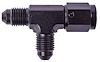 AN to AN Tee Adapter Fitting [-3 AN Female Swivel to -3 AN Male Run with -3 AN Male Center Port, Black] - image 1