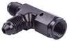 AN to AN Tee Adapter Fitting [-3 AN Female Swivel to -3 AN Male Run with -3 AN Male Center Port, Black] - image 3