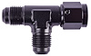 AN to AN Tee Adapter Fitting [-6 AN Female Swivel to -6 AN Male Run with -6 AN Male Center Port, Black] - image 1