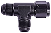 AN to AN Tee Adapter Fitting [-8 AN Female Swivel to -8 AN Male Run with -8 AN Male Center Port, Black]