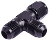 AN to AN Tee Adapter Fitting [-8 AN Female Swivel to -8 AN Male Run with -8 AN Male Center Port, Black] - image 2