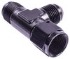 AN to AN Tee Adapter Fitting [-8 AN Female Swivel to -8 AN Male Run with -8 AN Male Center Port, Black] - image 3