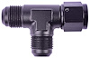 AN to AN Tee Adapter Fitting [-10 AN Female Swivel to -10 AN Male Run with -10 AN Male Center Port, Black] - image 1