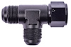 AN to AN Tee Adapter Fitting [-12 AN Female Swivel to -12 AN Male Run with -12 AN Male Center Port, Black] - image 1