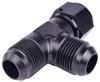AN to AN Tee Adapter Fitting [-12 AN Female Swivel to -12 AN Male Run with -12 AN Male Center Port, Black] - image 2