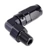 AN to NPT 90-Degree Max Flow Hose End Fitting [1/4 in. NPT Male to -6 AN Hose, Black] - image 3
