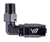 AN to NPT 90-Degree Max Flow Hose End Fitting [3/8 in. NPT Male to -6 AN Hose, Black] - image 1