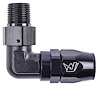AN to NPT 90-Degree Max Flow Hose End Fitting [1/2 in. NPT Male to-10 AN Hose, Black] - image 1