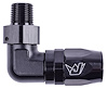 AN to NPT 90-Degree Max Flow Hose End Fitting [1/2 in. NPT Male to -12 AN Hose, Black] - image 1