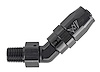 AN to NPT 45-Degree Max Flow Hose End Fitting [1/4 in. NPT Male to -6 AN Hose, Black] - image 1
