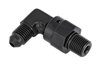AN to NPT 90-Degree Max Flow Swivel Adapter Fitting [1/8 in. NPT Male to -3 AN Male, Black] - image 2