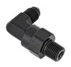 AN to NPT 90-Degree Max Flow Swivel Adapter Fitting [1/8 in. NPT Male to -3 AN Male, Black] - image 3