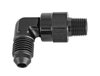 AN to NPT 90-Degree Max Flow Swivel Adapter Fitting [1/8 in. NPT Male to -4 AN Male, Black] - image 3
