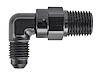AN to NPT 90-Degree Max Flow Swivel Adapter Fitting [1/4 in. NPT Male to -4 AN Male, Black] - image 1
