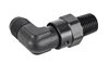AN to NPT 90-Degree Max Flow Swivel Adapter Fitting [1/4 in. NPT Male to -6 AN Male, Black] - image 3