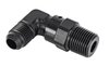 AN to NPT 90-Degree Max Flow Swivel Adapter Fitting [3/8 in. NPT Male to -6 AN Male, Black] - image 2