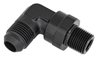 AN to NPT 90-Degree Max Flow Swivel Adapter Fitting [3/8 in. NPT Male to -8 AN Male, Black] - image 2