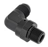 AN to NPT 90-Degree Max Flow Swivel Adapter Fitting [3/8 in. NPT Male to -8 AN Male, Black] - image 3