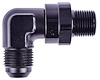 AN to NPT 90-Degree Max Flow Swivel Adapter Fitting [1/2 in. NPT Male to -8 AN Male, Black] - image 1