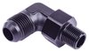 AN to NPT 90-Degree Max Flow Swivel Adapter Fitting [3/8 in. NPT Male to -10 AN Male, Black] - image 2
