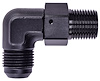 AN to NPT 90-Degree Max Flow Swivel Adapter Fitting [1/2 in. NPT Male to -10 AN Male, Black] - image 1
