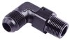 AN to NPT 90-Degree Max Flow Swivel Adapter Fitting [1/2 in. NPT Male to -10 AN Male, Black] - image 2