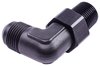 AN to NPT 90-Degree Max Flow Swivel Adapter Fitting [1/2 in. NPT Male to -10 AN Male, Black] - image 3