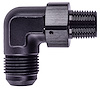 AN to NPT 90-Degree Max Flow Swivel Adapter Fitting [1/2 in. NPT Male to -12 AN Male, Black] - image 1