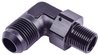 AN to NPT 90-Degree Max Flow Swivel Adapter Fitting [1/2 in. NPT Male to -12 AN Male, Black] - image 2