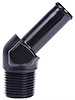 NPT to Hose Barb Fitting, 45-Degree [3/8 in. NPT Male to 3/8 in. I.D. Hose, Black] - image 1