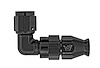 AN 90-Degree Tight Radius Non-Swivel PTFE Hose End Fitting [-4 AN Female to -4 AN PTFE Hose, Black Anodized Aluminum] - image 1