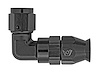 AN 90-Degree Tight Radius Non-Swivel PTFE Hose End Fitting [-6 AN Female to -6 AN PTFE Hose, Black Anodized Aluminum] - image 1