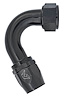 AN 120-Degree Max Flow Swivel Hose End [-20 AN Female to -20 AN Hose, Black] - image 1