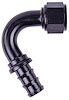 AN 120-Degree Push-Loc Hose End [-12 AN Female Swivel to Push-Loc Hose, Black] - image 1