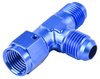 AN to AN Tee Adapter Fitting [-6 AN Female Swivel to -6 AN Male Run, -6 AN Male Center Port, Blue] - image 2
