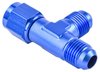 AN to AN Tee Adapter Fitting [-6 AN Female Swivel to -6 AN Male Run, -6 AN Male Center Port, Blue] - image 3
