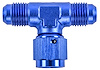 AN to AN Tee Adapter Fitting [-6 AN Male to -6 AN Male Run, -6 AN Female Swivel Center Port, Blue] - image 1
