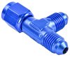 AN to AN Tee Adapter Fitting [-4 AN Female Swivel to -4 AN Male Run, -4 AN Male Center Port, Blue] - image 3