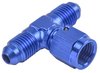 AN to AN Tee Adapter Fitting [-4 AN Male to -4 AN Male Run, -4 AN Female Swivel Center Port, Blue] - image 2