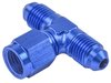 AN to AN Tee Adapter Fitting [-4 AN Male to -4 AN Male Run, -4 AN Female Swivel Center Port, Blue] - image 3