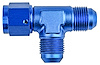 AN to AN Tee Adapter Fitting [-8 AN Female Swivel to -8 AN Male Run, -8 AN Male Center Port, Blue] - image 1