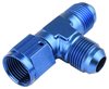 AN to AN Tee Adapter Fitting [-8 AN Female Swivel to -8 AN Male Run, -8 AN Male Center Port, Blue] - image 2