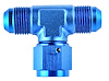 AN to AN Tee Adapter Fitting [-8 AN Male to -8 AN Male Run, -8 AN Female Swivel Center Port, Blue] - image 1