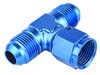 AN to AN Tee Adapter Fitting [-8 AN Male to -8 AN Male Run, -8 AN Female Swivel Center Port, Blue] - image 2