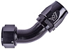 AN 45-Degree Max Flow Swivel Hose End [-20 AN Female to -20 AN Hose, Black] - image 1