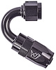 AN 150-Degree Max Flow Swivel Hose End [-6 AN Female to -6 AN Hose, Black] - image 1