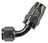 AN 60-Degree Max Flow Swivel Hose End [-8 AN Female to -8 AN Hose, Black] - image 1
